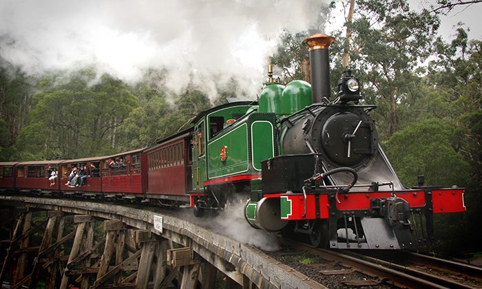 Puffing-Billy-Railway---Train-over-Trestle-Bridge--Courtesy-Puffing-Billy